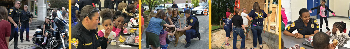 Many images of police in the community